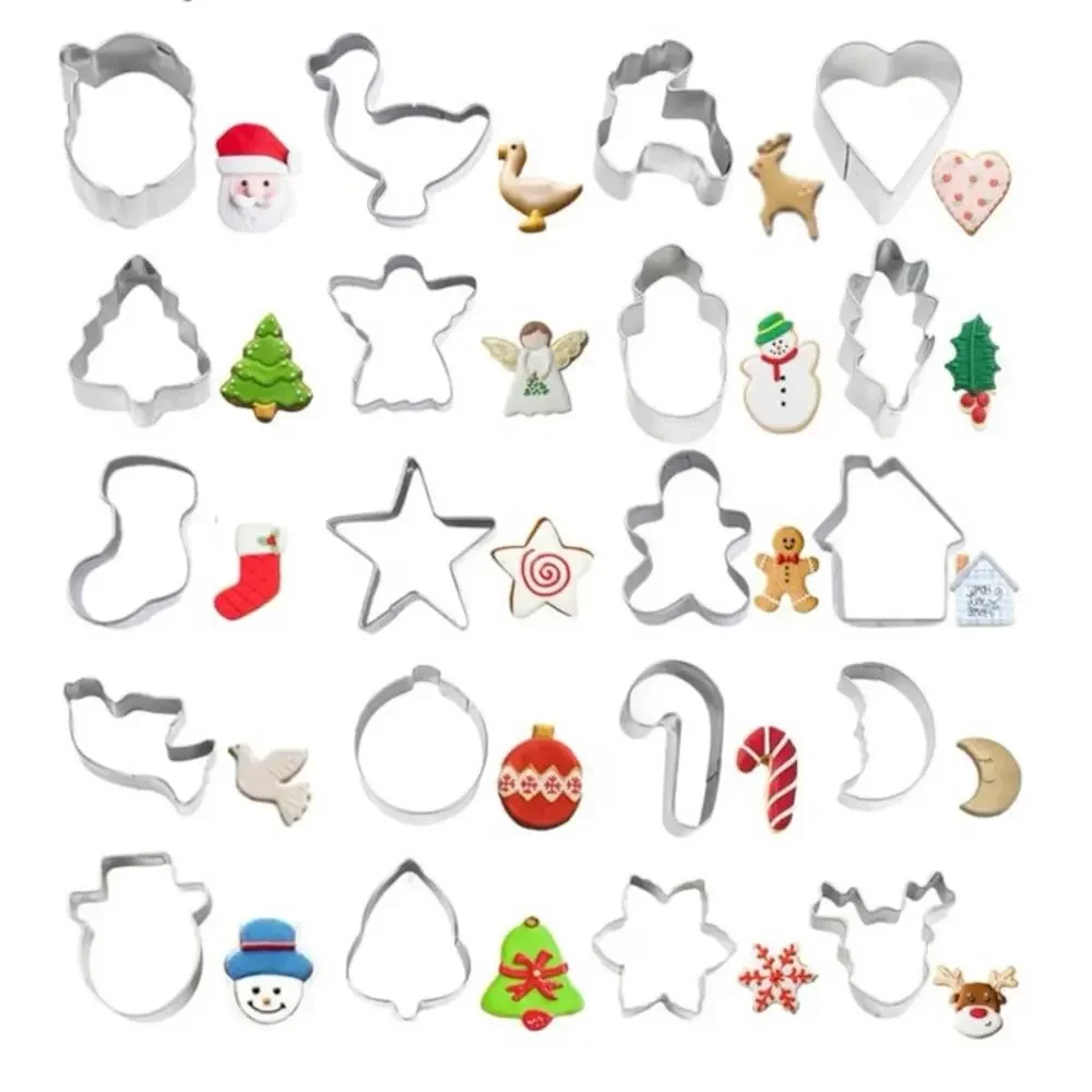 NWT Christmas Holiday Cookie Cutters - Lot of 20 minis and 1 Large Snowman